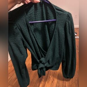 Francesca’s Green Wrap shirt